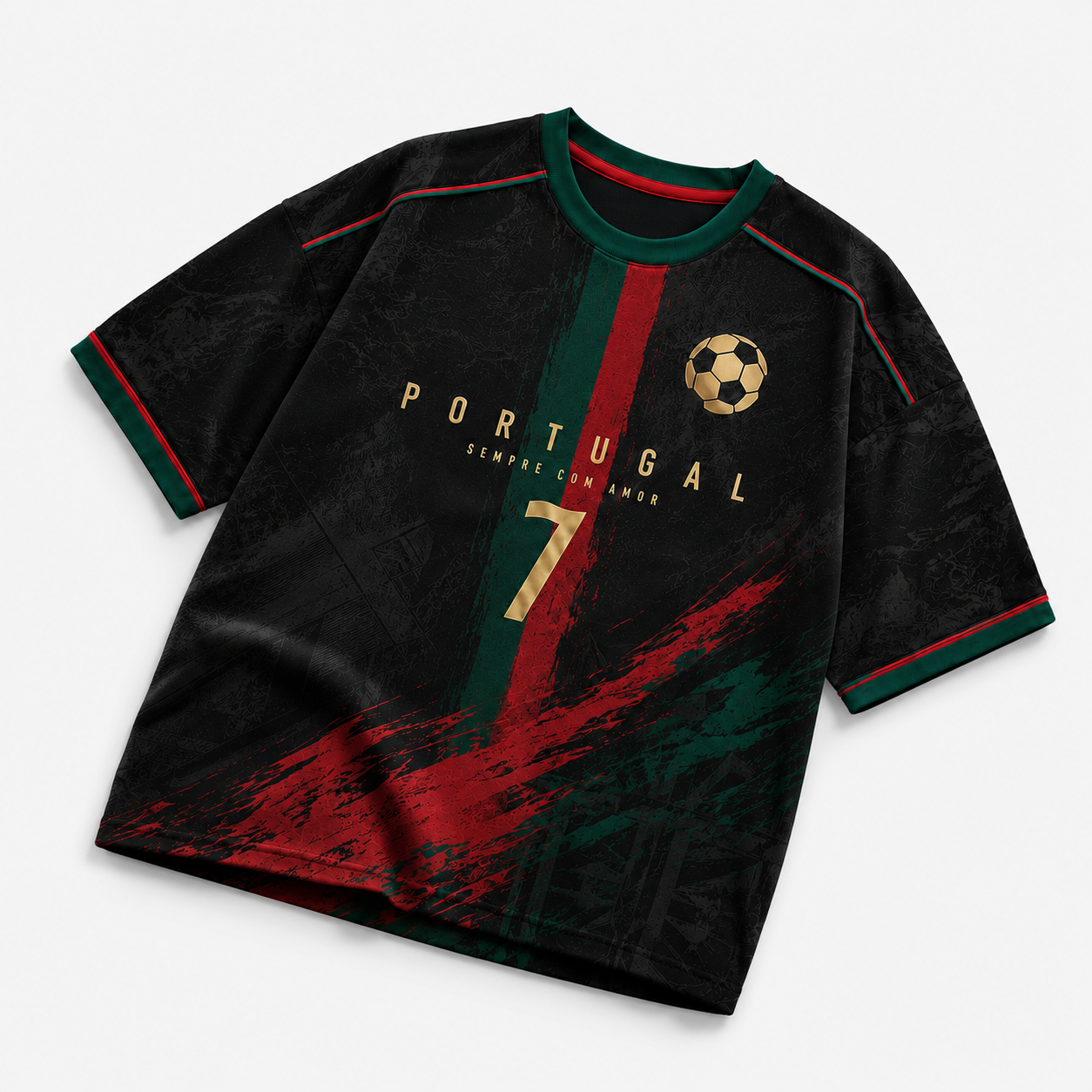 Portugal 7 Football Oversized Downshoulder Tshirt