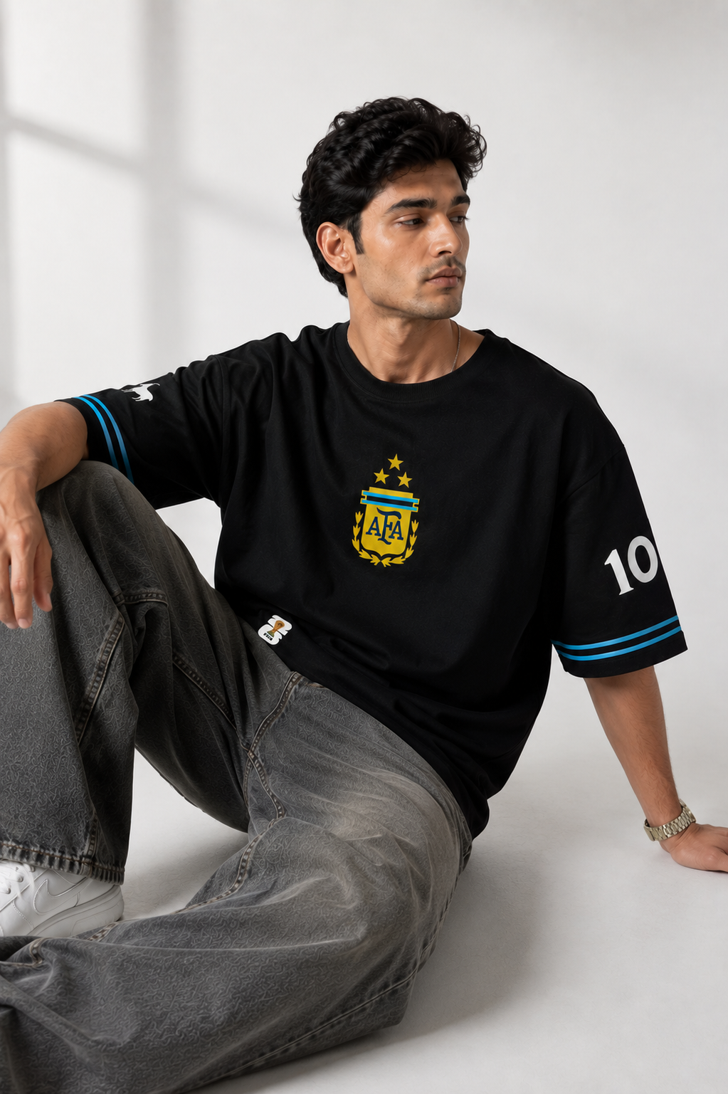 Argentina Legacy Oversized Tee – Midnight Black