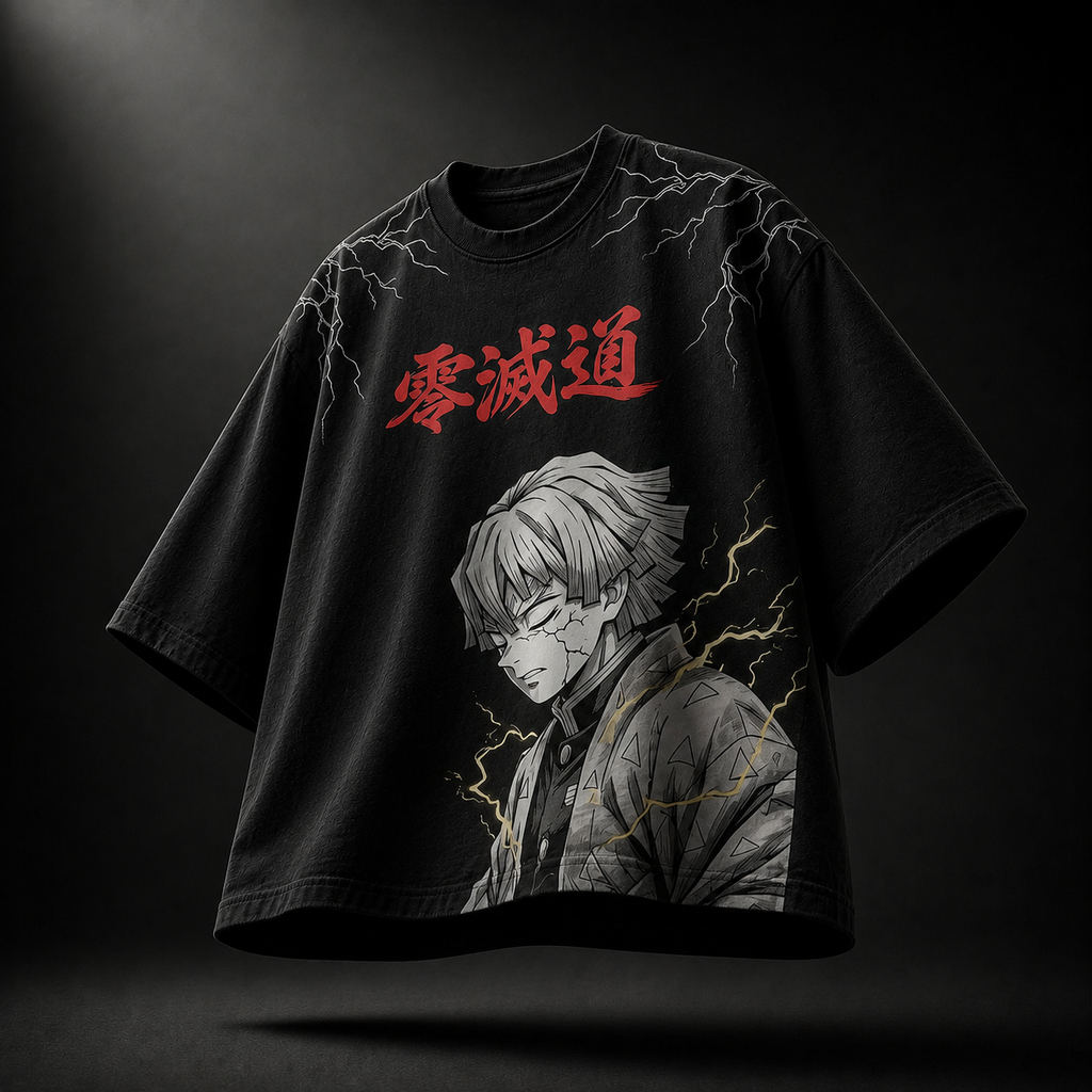 Zenitsu Anime Oversized Downshoulder Tshirt