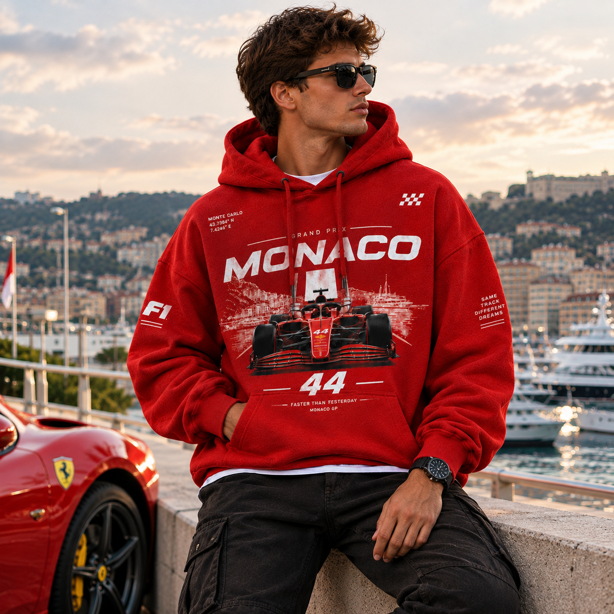 Monaco Formula Downshoulder Hoodie