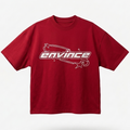 Envince Red Oversized Downshoulder Tshirt