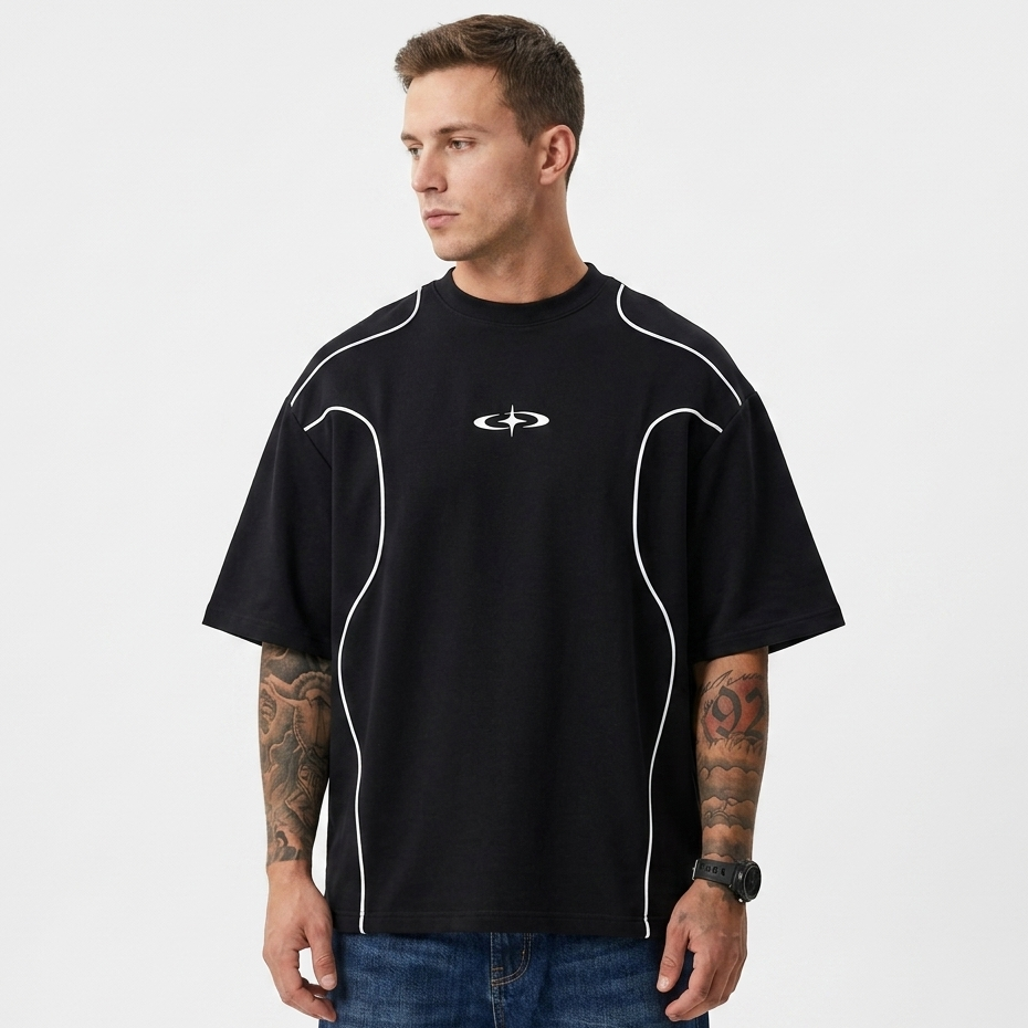 Jersey Style Oversized Downshoulder Tshirt