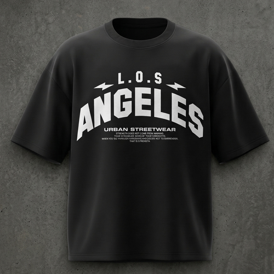 Los Angeles Oversized Downshoulder Tshirt