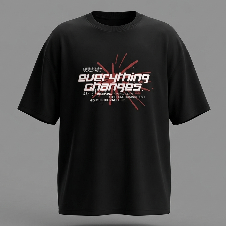 Everything Changes Oversized Downshoulder Tshirt