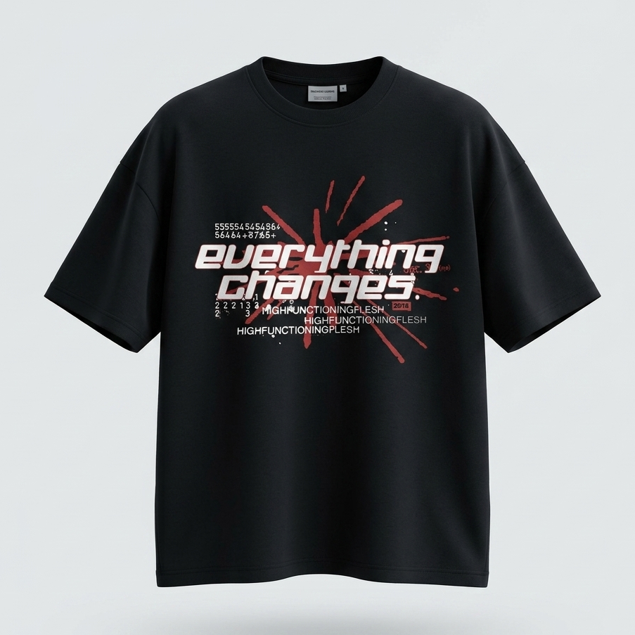 Everything Changes Oversized Downshoulder Tshirt
