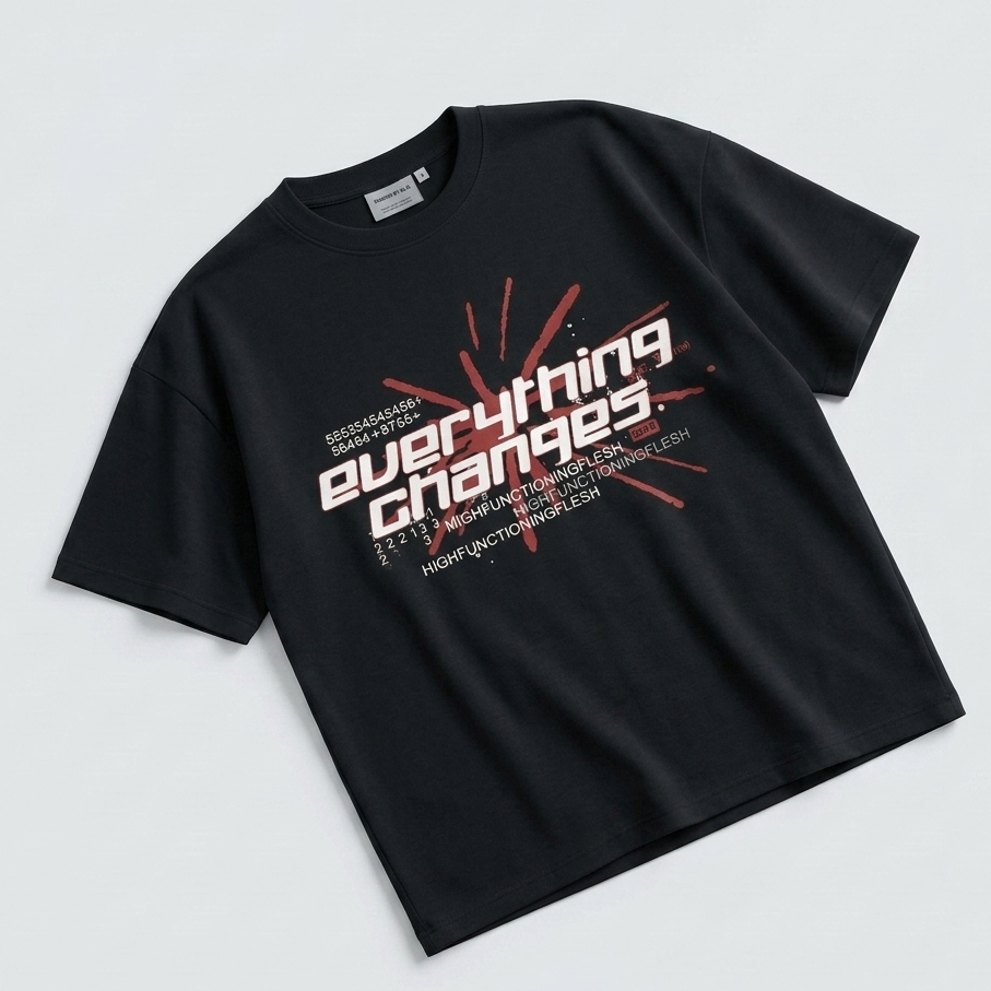 Everything Changes Oversized Downshoulder Tshirt