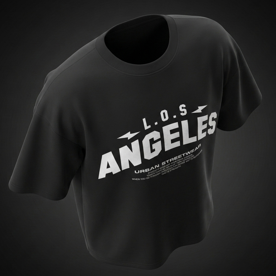 Los Angeles Oversized Downshoulder Tshirt